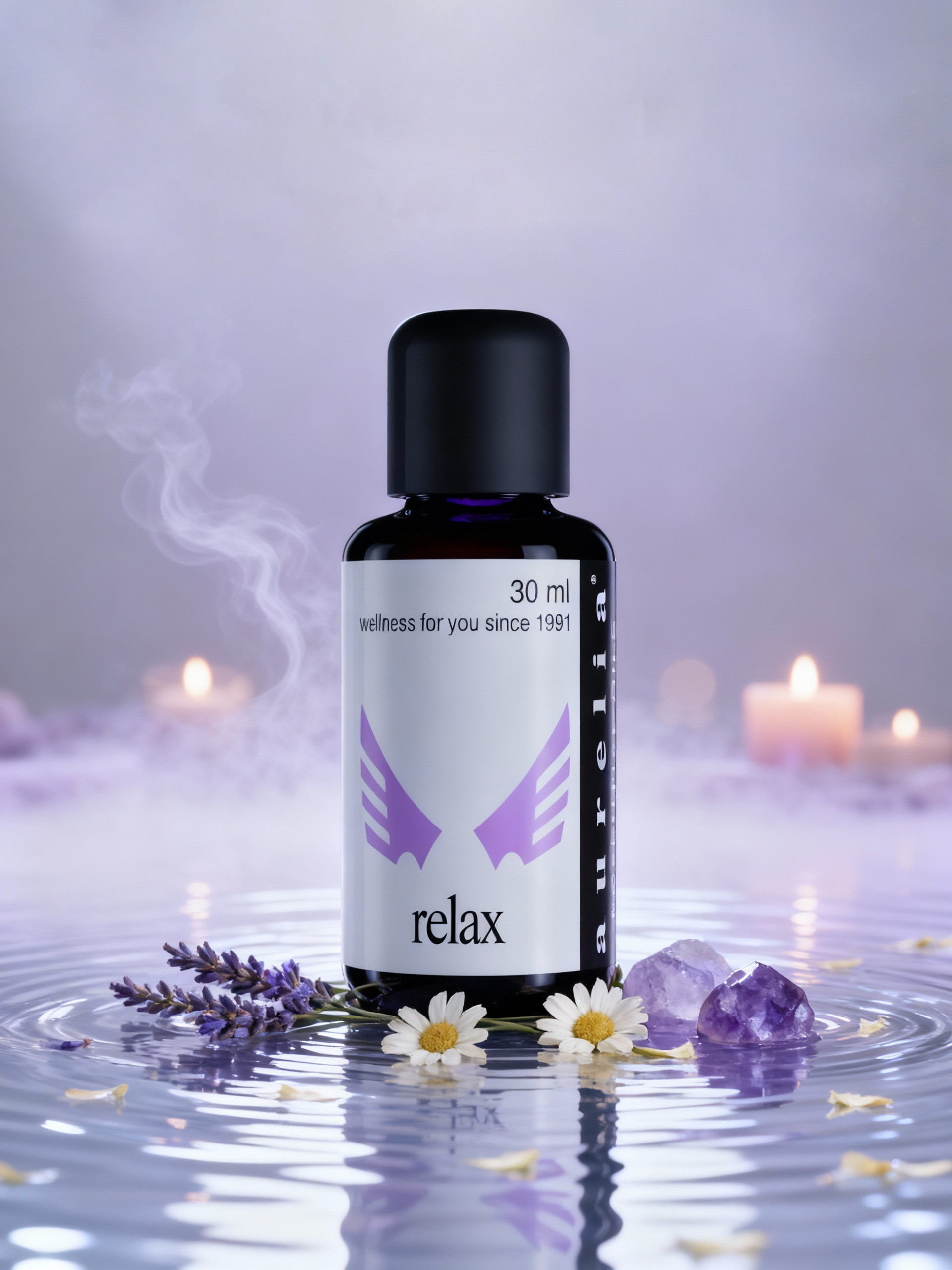 Relax aromatherapy oil blend with lavender, chamomile, ylang-ylang