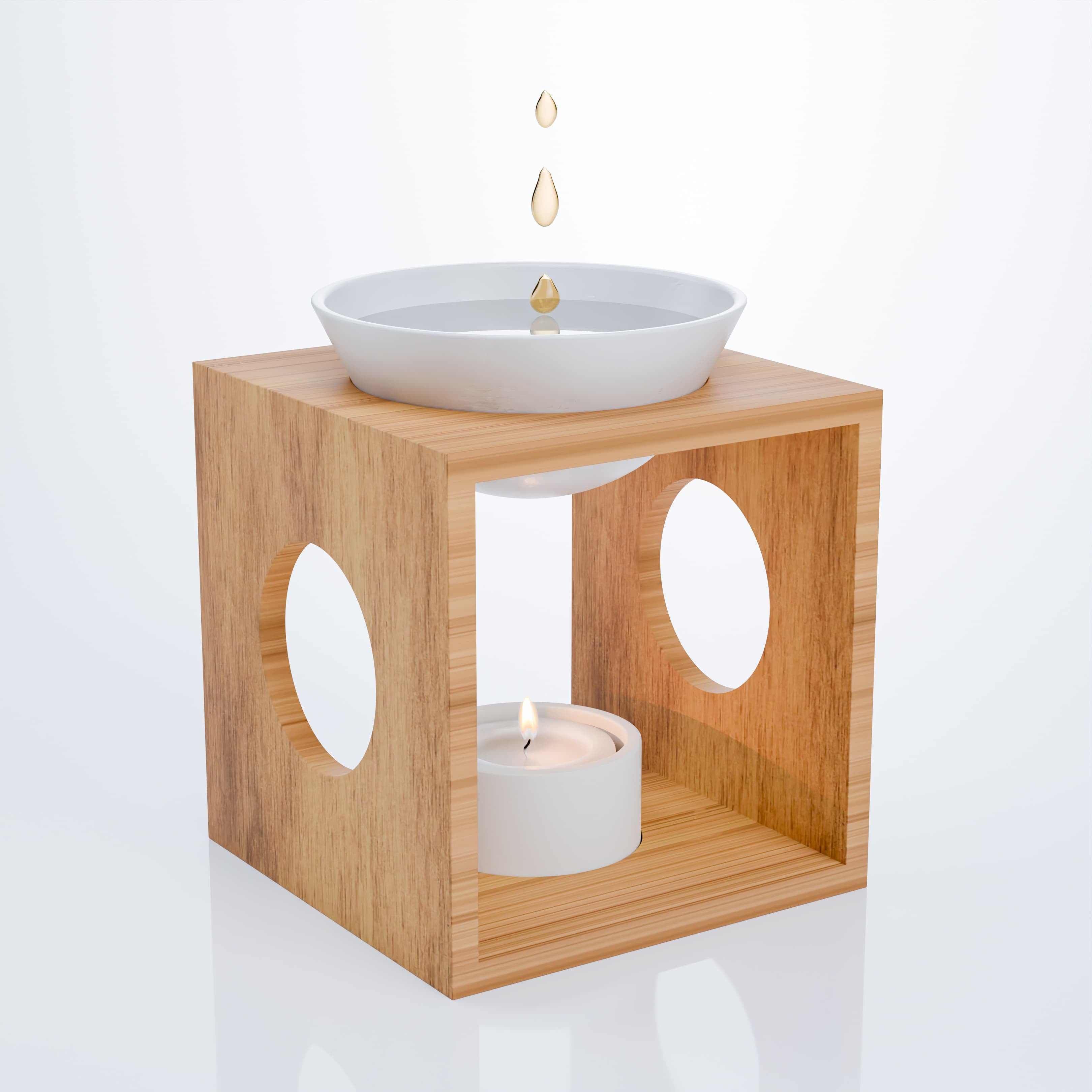 Essential oil lamp with candle and water bowl – AURELIA® ritual diffuser